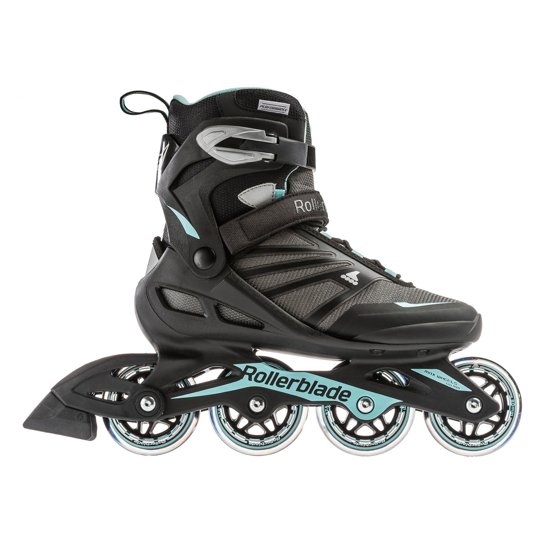 Rollerblade Zetrablade Womens Inline Skates - Black/Lt Blue/10.0