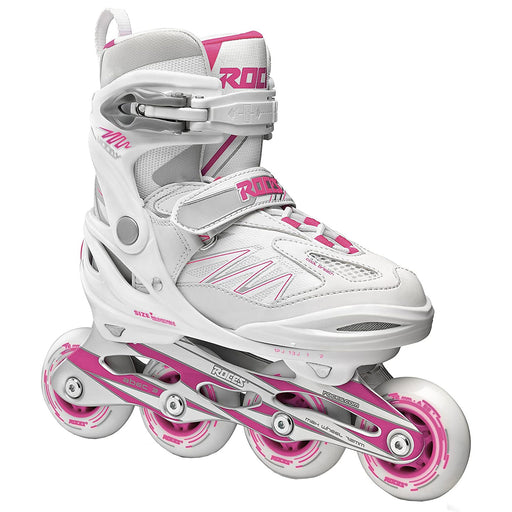 Roces Moody 5.0 Adjustable Girls Inline Skates - WT/RHODA RD 002/4-7