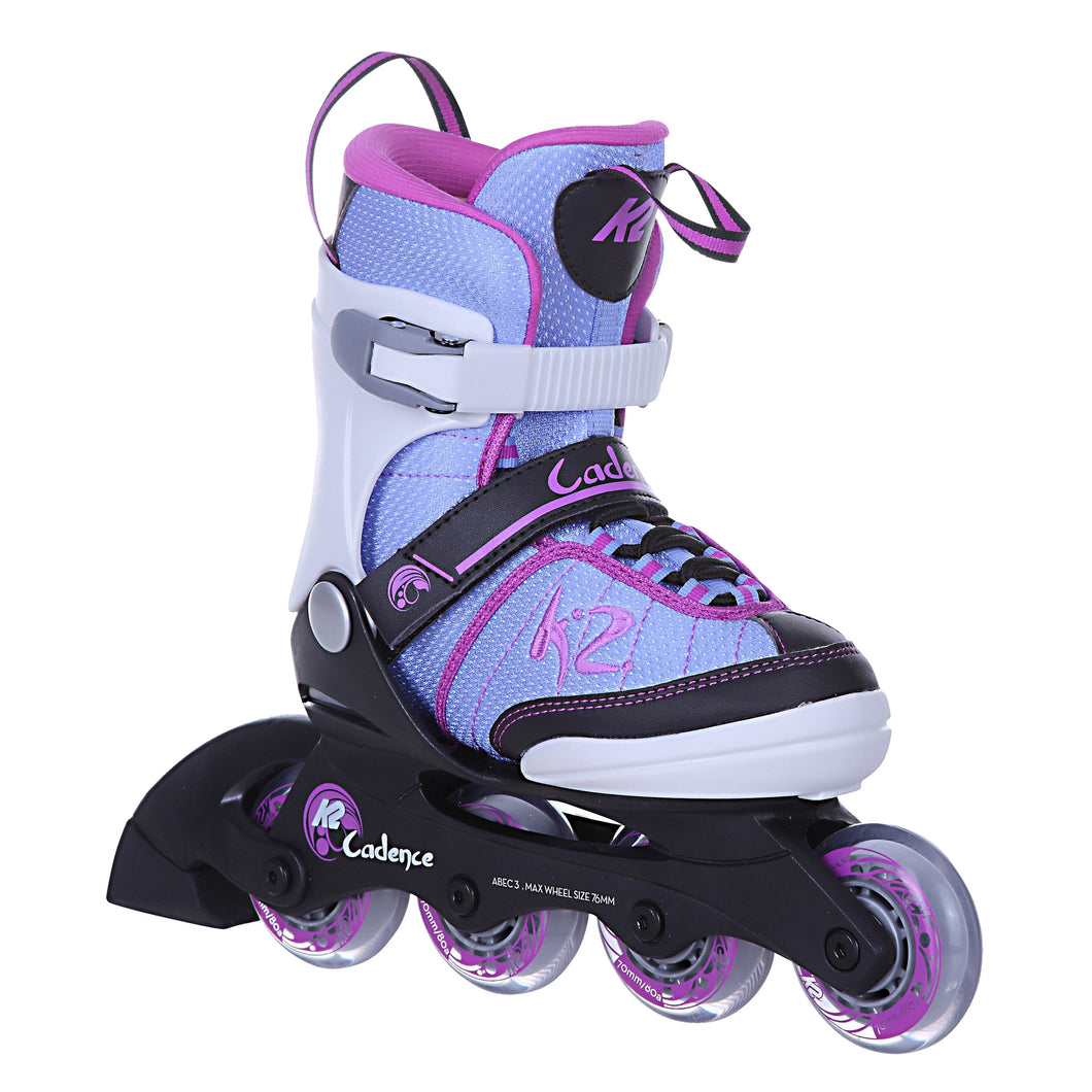 K2 Cadence Girls Adjustable Inline Skates - Black/Pink/4-8