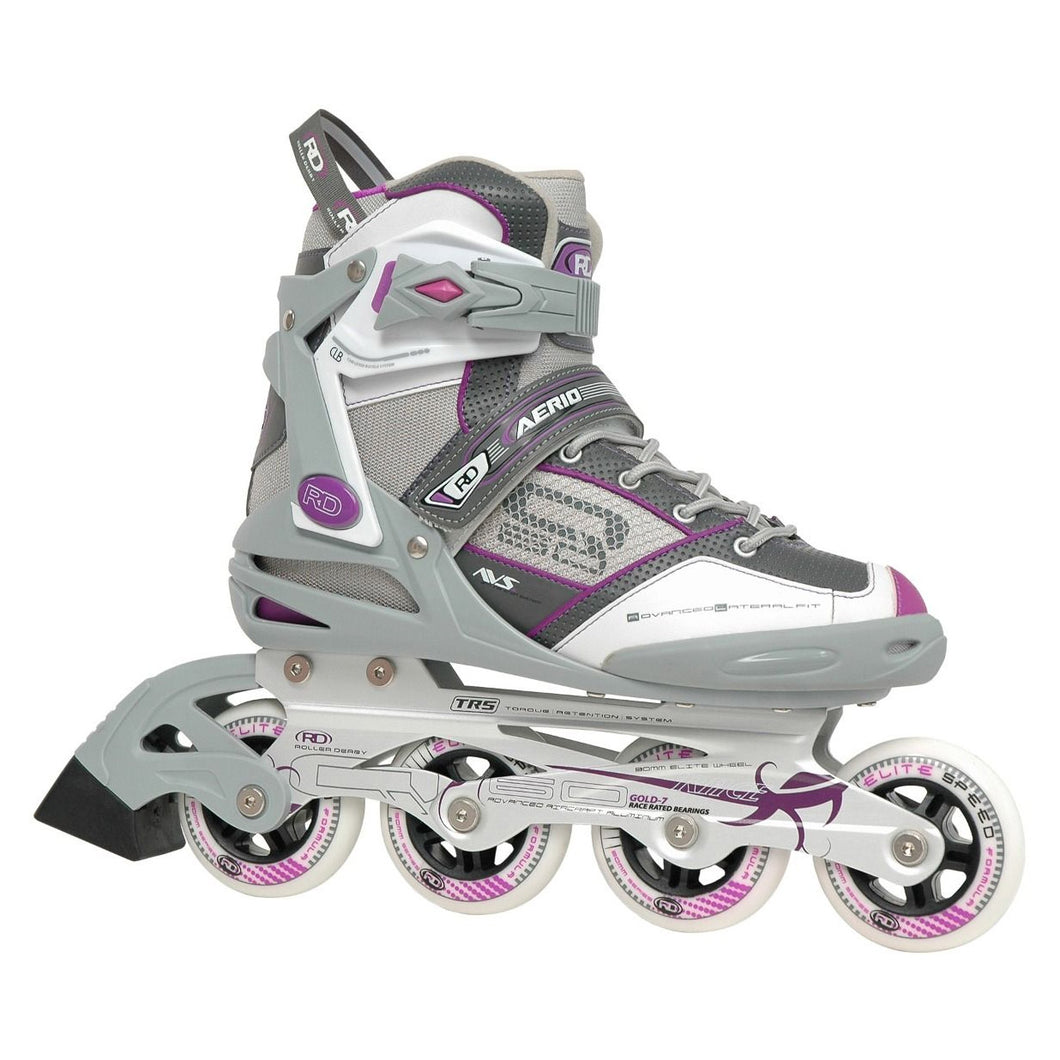 Roller Derby Aerio Q-60 Womens Inline Skates - Grey/Purple/10.0