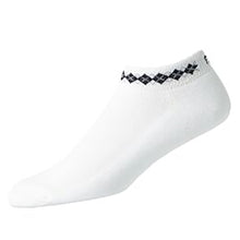 
                        
                          Load image into Gallery viewer, FootJoy ProDry Sportlet Argyle Women No Show Socks - White/Black
                        
                       - 1