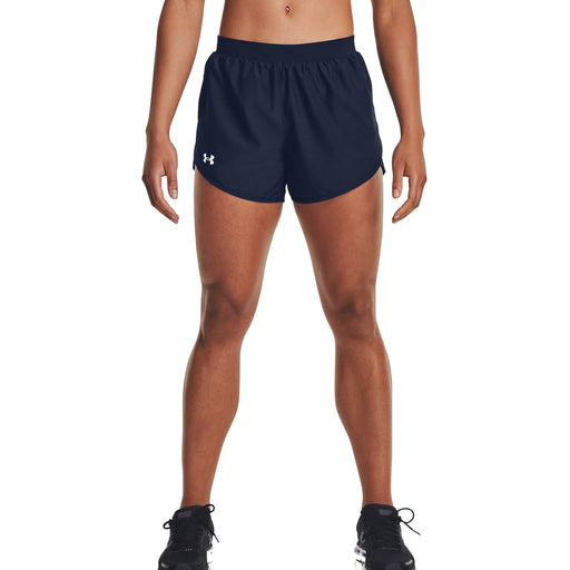 Under Armour Fly-By 2.0 Black Womens Shorts - M NVY HTHR 412/L