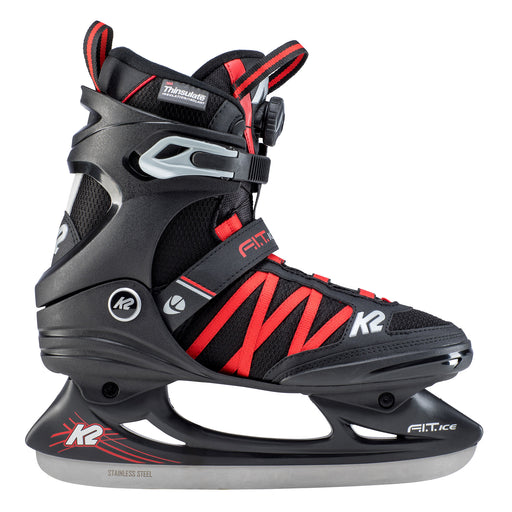 K2 F.I.T. Ice Boa Black-Red Mens Ice Skates - Black/Red/13.0