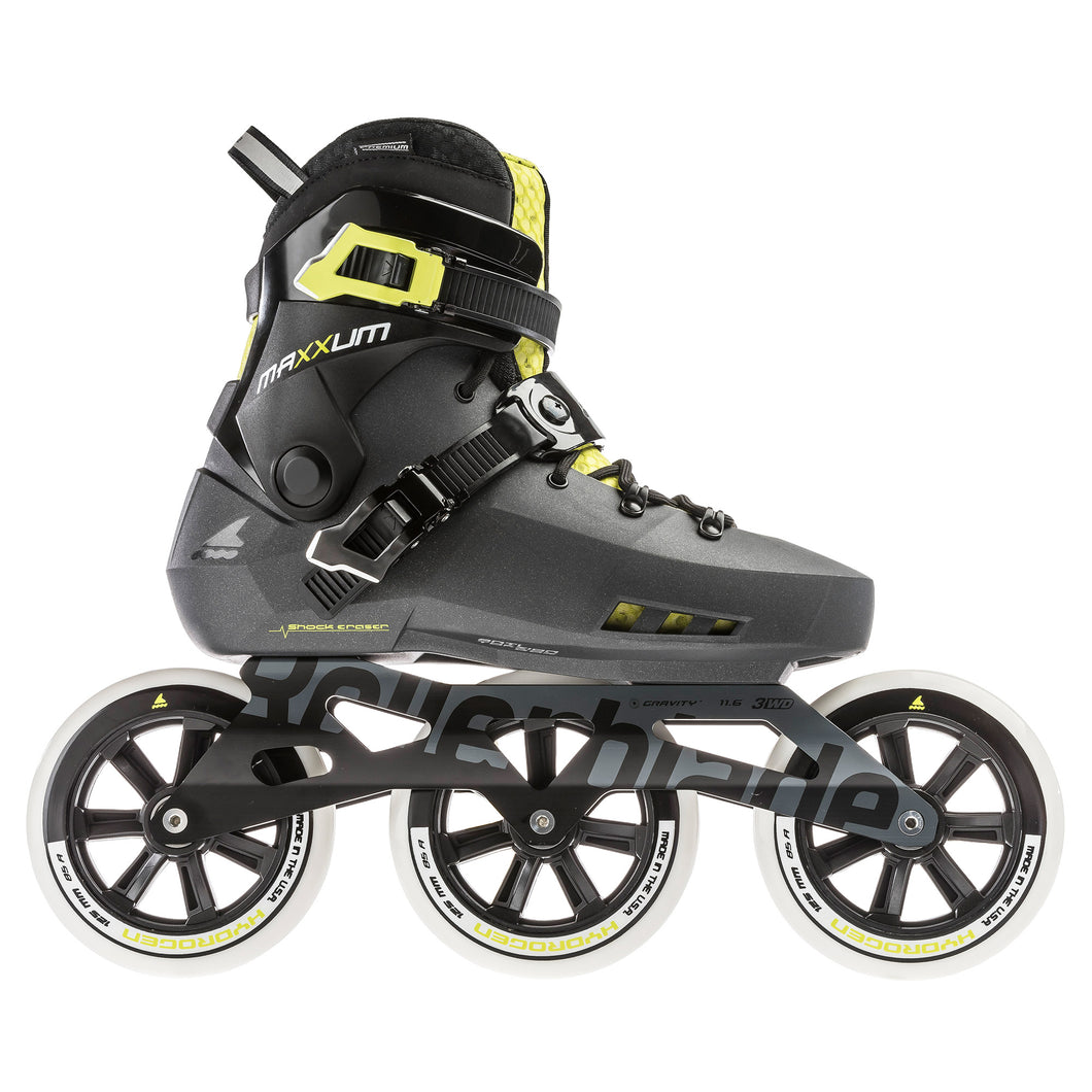 Rollerblade Maxxum Edge 125 3WD Mens Inline Skates - Metalc Gry/Lime/13.0