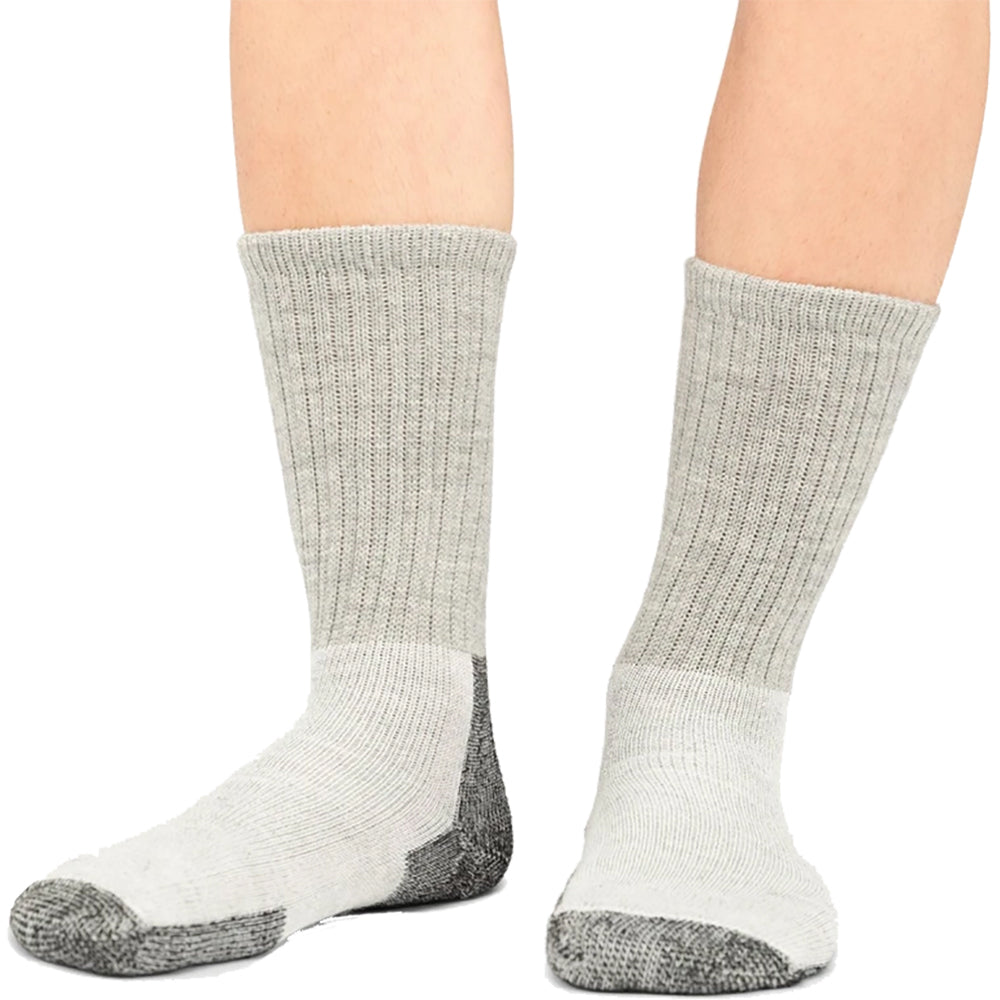 Thorlo Maximum Cushion Crew Unisex Hiking Socks - Grey/Black/15 M 13 - 15