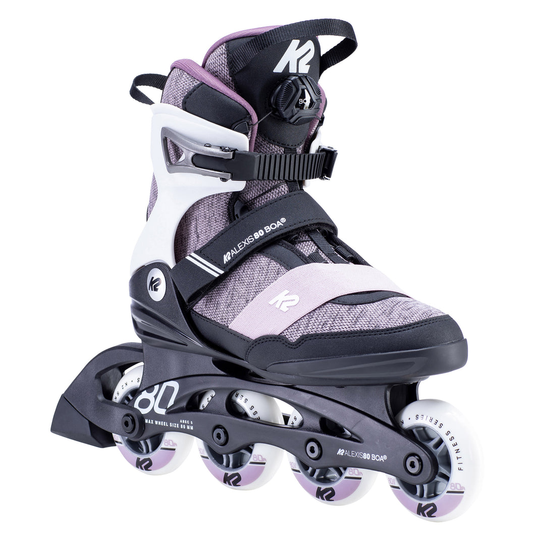 K2 Alexis 80 Boa Womens Inline Skates - Purple/Blk/Wht/11.0