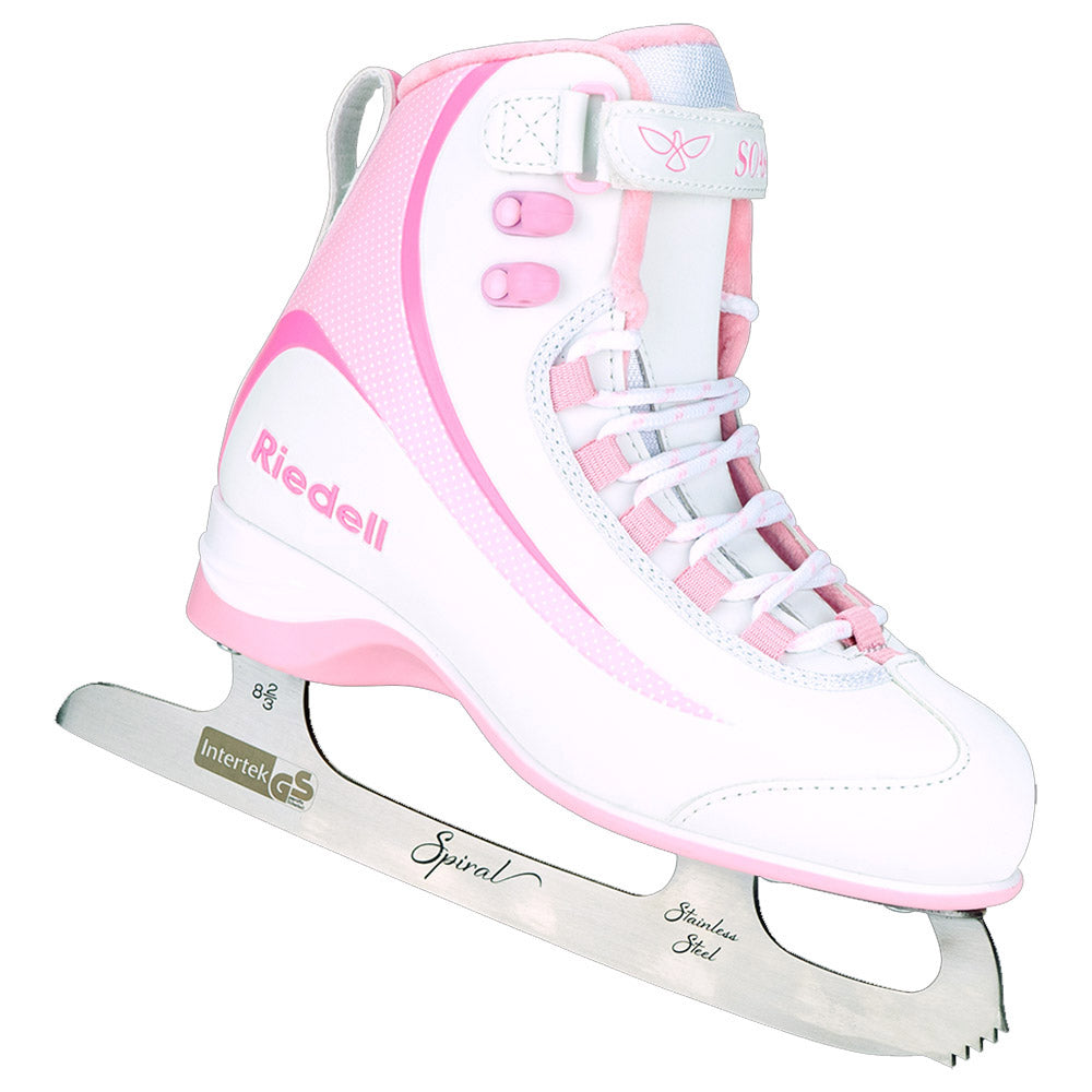 Riedell Soar Girls Figure Skates - 13Y/Pink/White/M