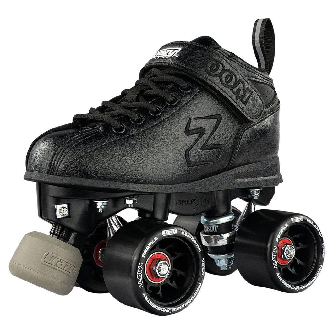 Crazy Skate Zoom Unisex Roller Skates - WMNS 9/MENS 8/Black