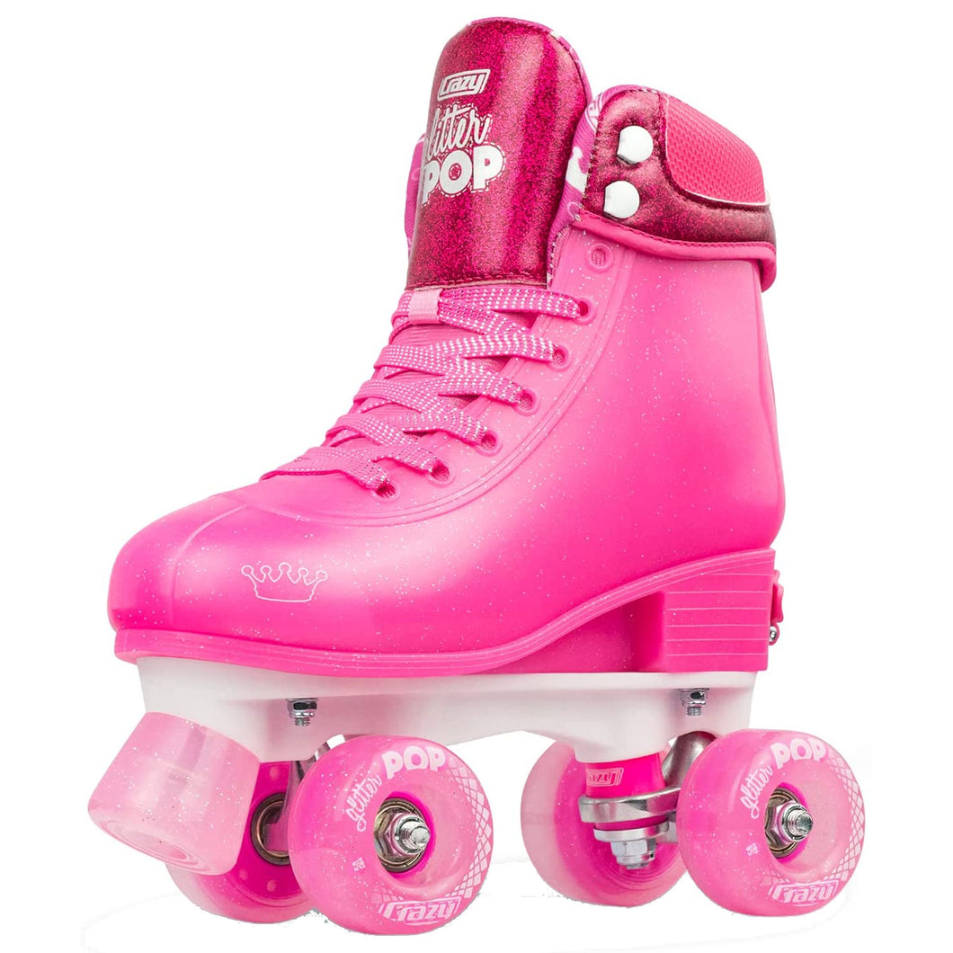 Crazy Skate Glitter Pop JR Adjustable Roller Skate - KIDS J12-2/Pink