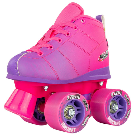 Crazy Skate Rocket Junior Roller Skates - KIDS J13/Pink/Purple