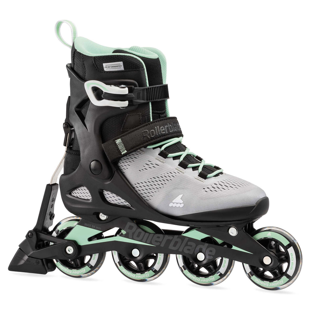 Rollerblade Macroblade 80 ABT Womens Inline Skates - Grey/Neo Mint/10.5