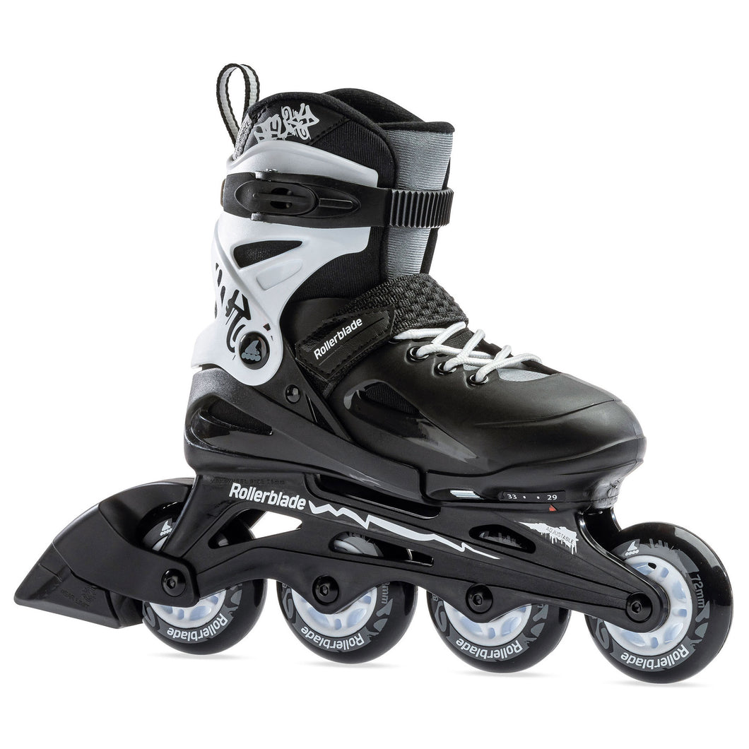 Rollerblade Fury Boys Adjustable Inline Skates - Black/White/5-8