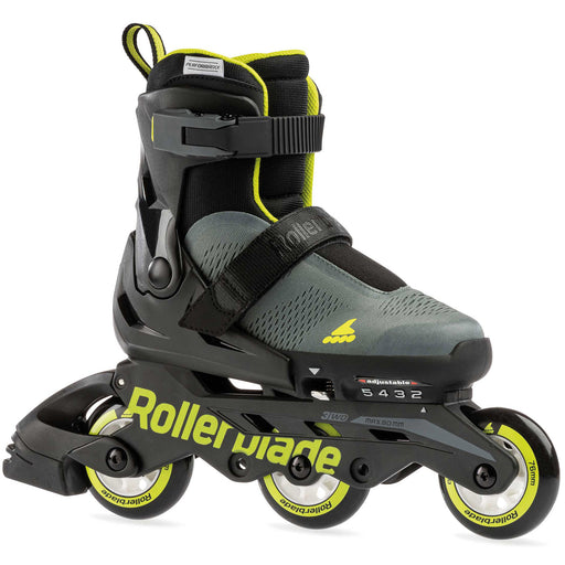 Rollerblade Microblade 3WD Boys Adj Inline Skates - Anthracite/Lime/5-8