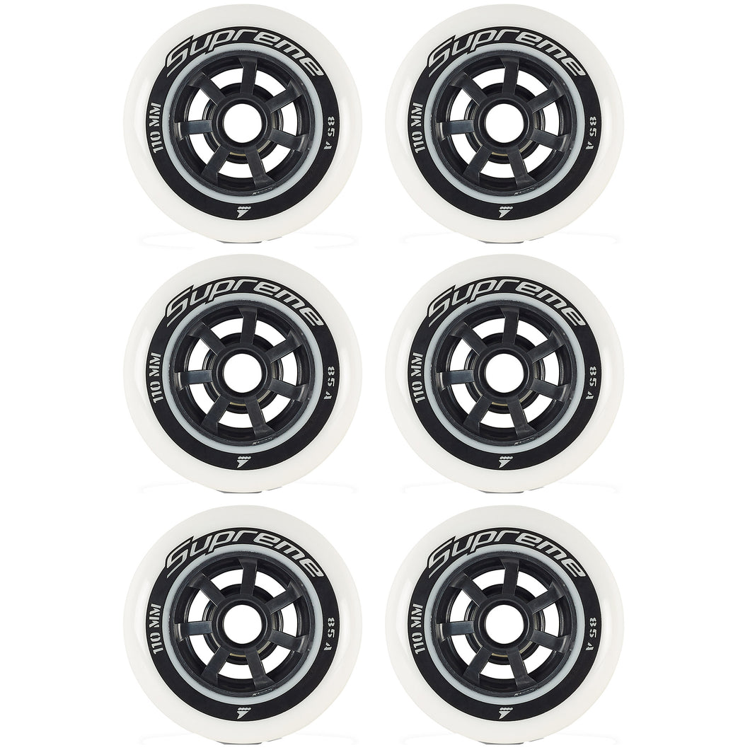 Rollerblade Supreme 110mm/85A Inline Skate Wheels - White