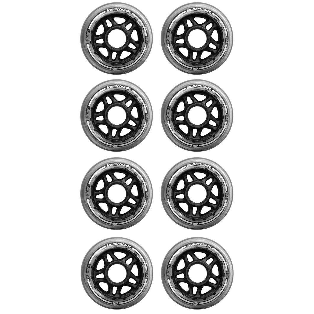 Rollerblade 80mm/82A Inline Skate Wheels 8-pack - Neutral