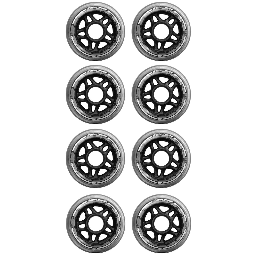 Rollerblade 80mm/82A Inline Skate Wheels 8-pack - Neutral