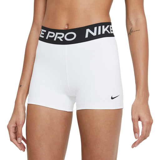 Nike Pro 3in Womens Training Shorts - WHITE/BLACK 100/L