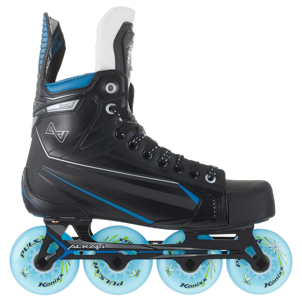 Alkali Revel 3 Junior Inline Hockey Skates - Black/Blue/4.0/D