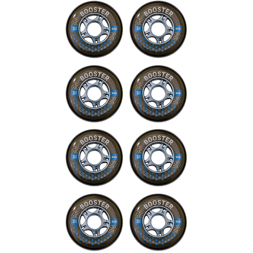 K2 Booster 80mm/82A Inline Skate Wheels 8-Pack - Smoke