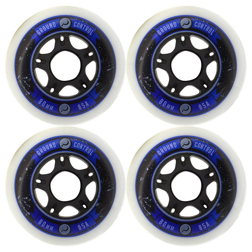 Ground Control 80mm/85A Inline Skate Wheels 4-Pack - White