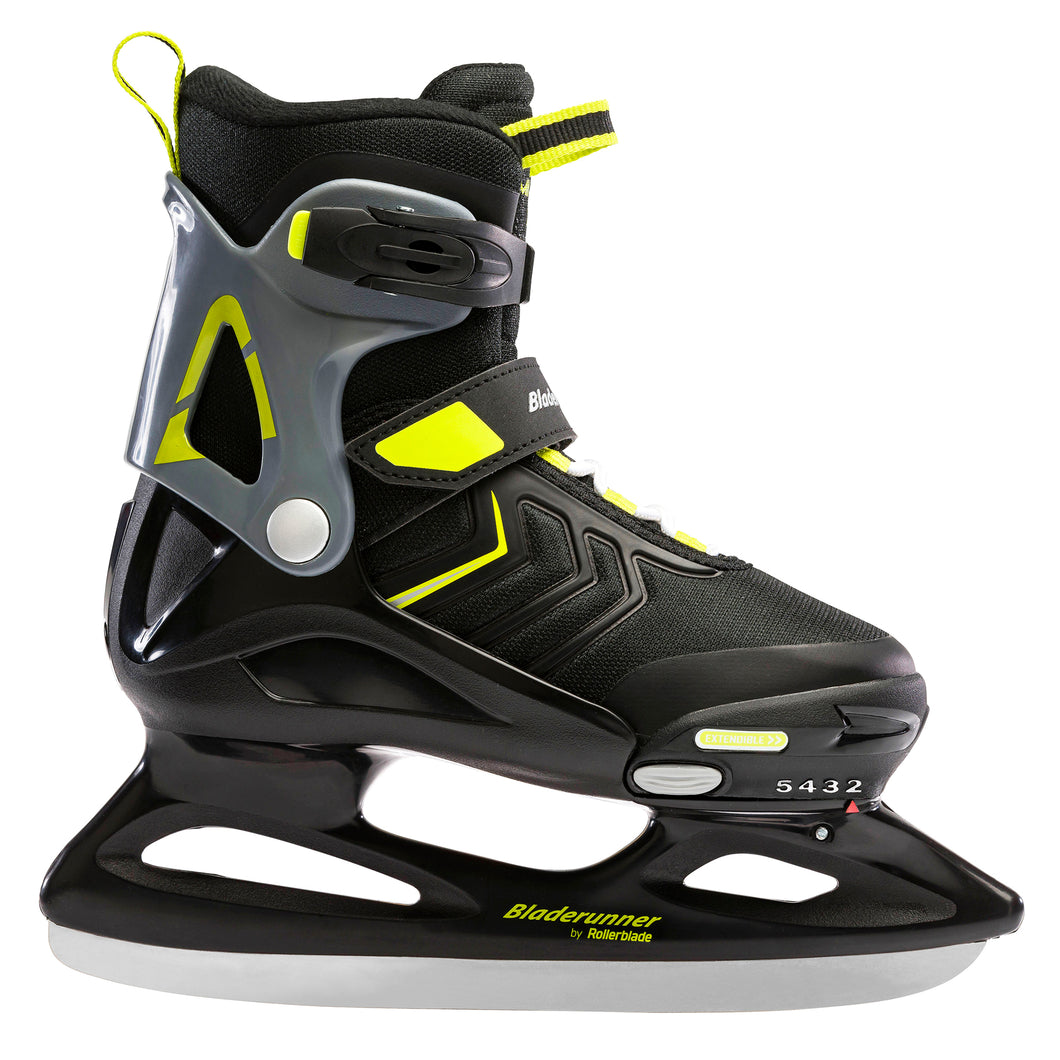 Bladerunner by RB Micro XT Boys Adj Ice Skates - Black/Lime/5-8