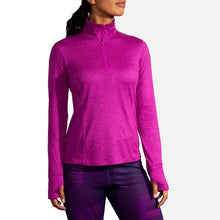 
                        
                          Load image into Gallery viewer, Brooks Dash Womens Running 1/2 Zip - HTHR MAGNTA 687/XL
                        
                       - 5