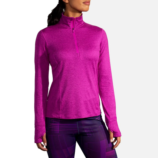 Brooks Dash Womens Running 1/2 Zip - HTHR MAGNTA 687/XL