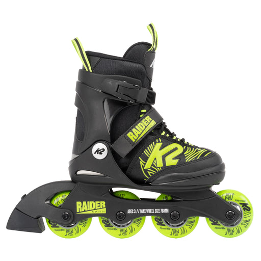 K2 Raider Black-Lime Boys Adjustable Inline Skates