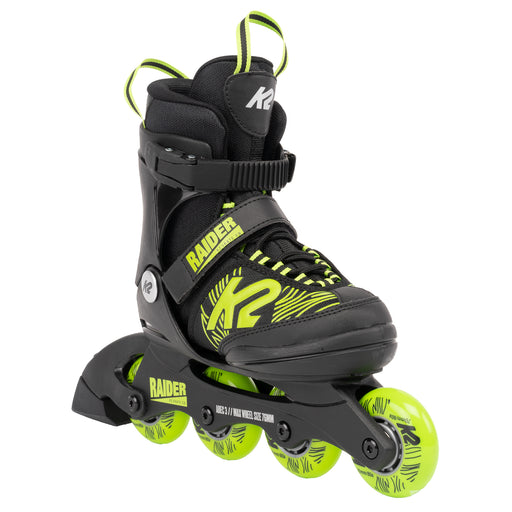 K2 Raider Black-Lime Boys Adjustable Inline Skates - Black/Lime/4-8