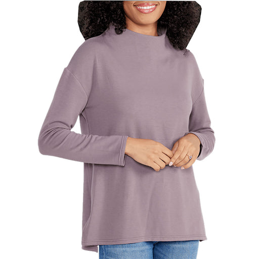 Free Fly Bamboo Thermal Flc Wmns Mockneck Pullover - PURPLE PEAK 615/XL