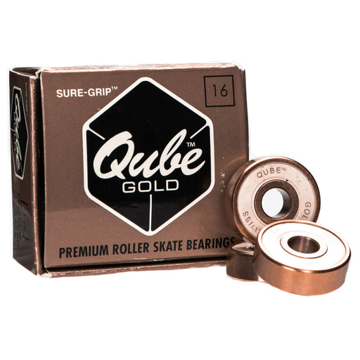 Sure Grip Qube Gold Roller Skate Bearings 16 PK 21 - 8 MM