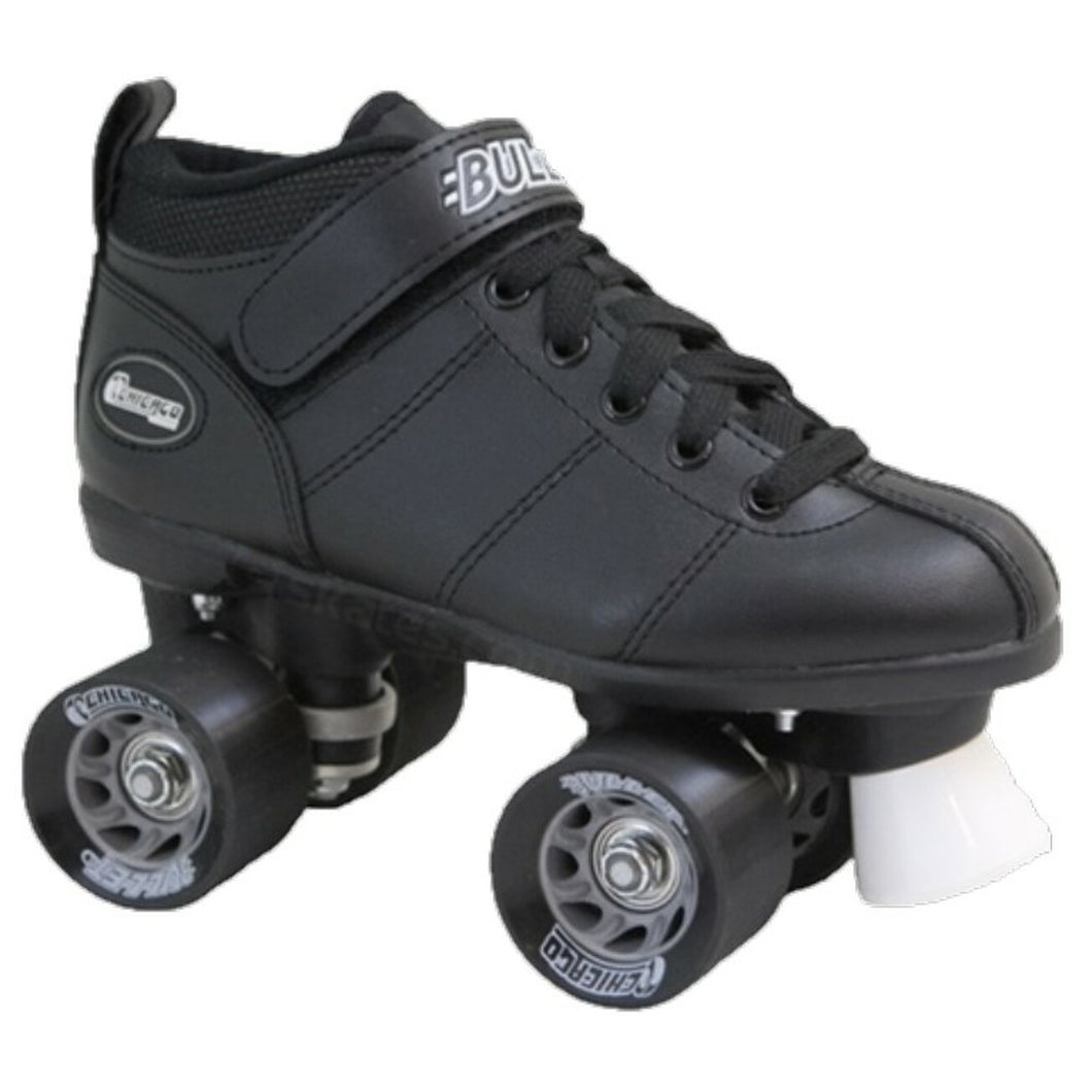 Chicago Bullet Black Unisex Speed Roller Skates - Black/M4 / W6