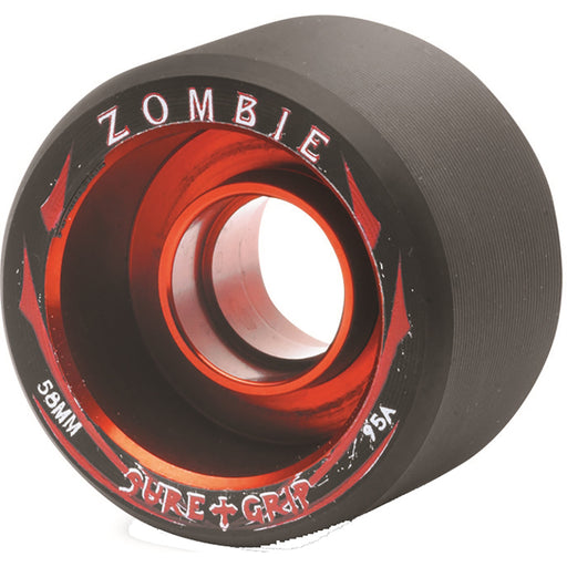 Sure Grip Zombie Roller Skate Wheels Set of 4 - Red 95a/Mid 62mm X 38mm