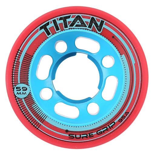 Sure Grip Titan Roller Skate Wheels 4-Pack - Red/62MM