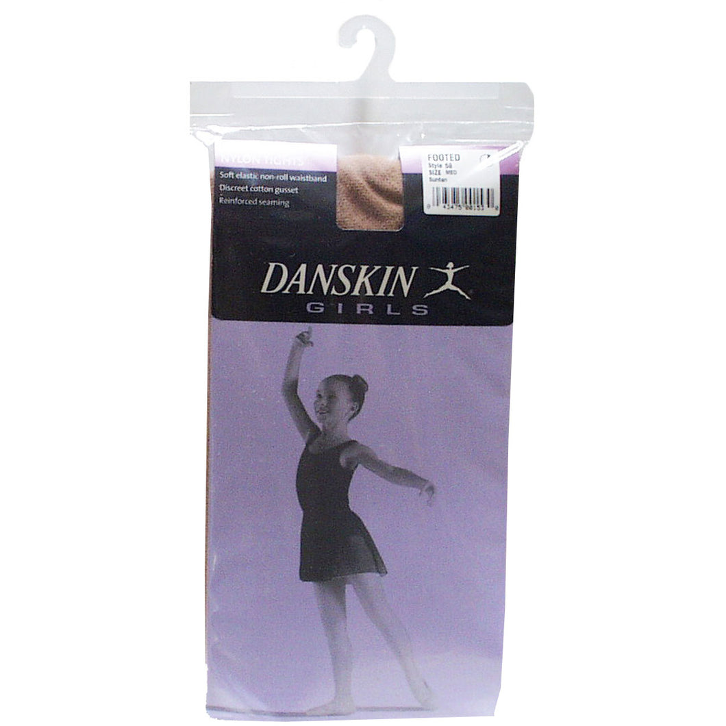 Danskin #58 Footed Girls Tights - Suntan/2-4