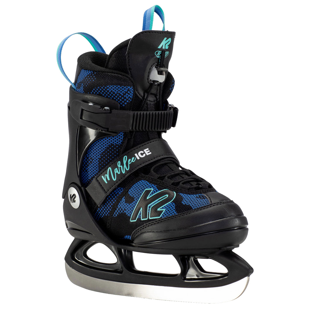 K2 Marlee Ice Girls Adjustable Ice Skates 1 - Camo Blue/8-12