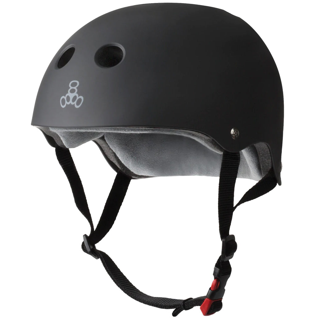 Triple Eight Certified Sweatsaver Bk Rubber Helmet - Black Rubber/L/XL