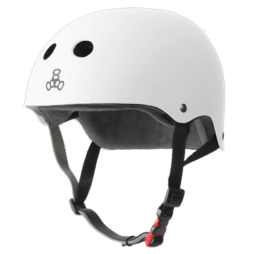 Triple Eight Certified Sweatsaver Wt Rubber Helmet - White Rubber/L/XL