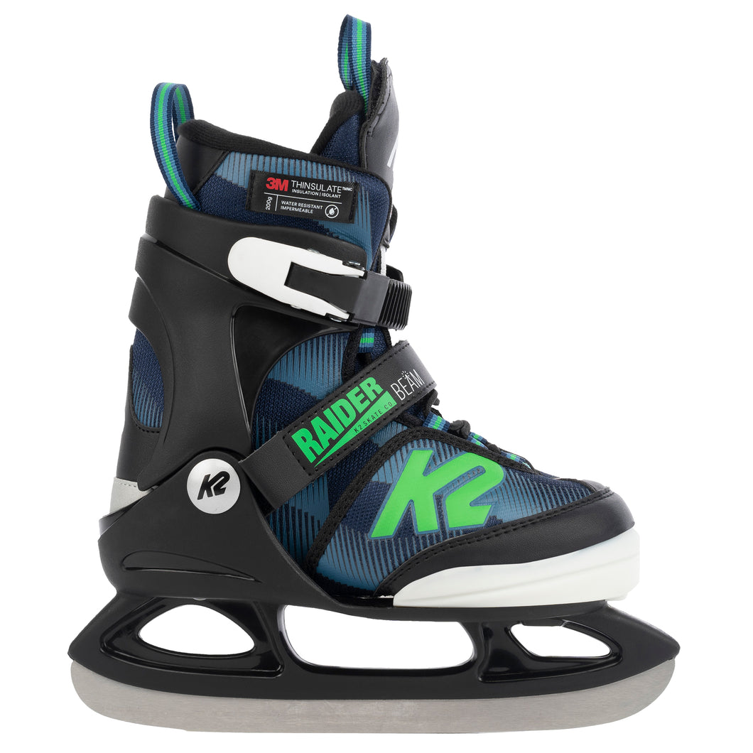 K2 Raider Beam Boys Adjustable Ice Skates 1 - Blue/Green/8-12