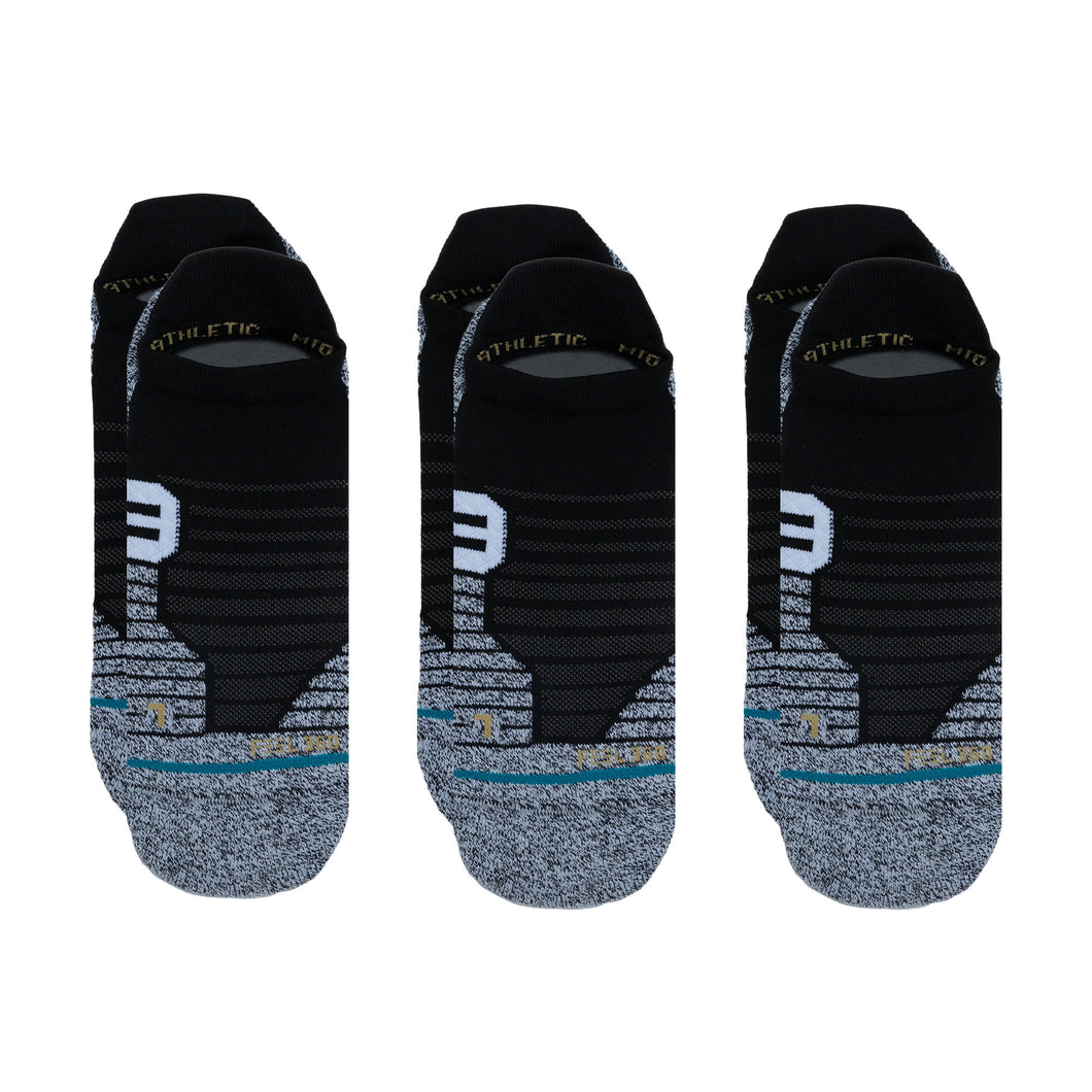 Stance Versa Tab 3 Pack Unisex No Show Socks - Black/L