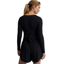 
                        
                          Load image into Gallery viewer, Varley Carolyn Black Womens Long Sleeve Wrap Shirt
                        
                       - 2