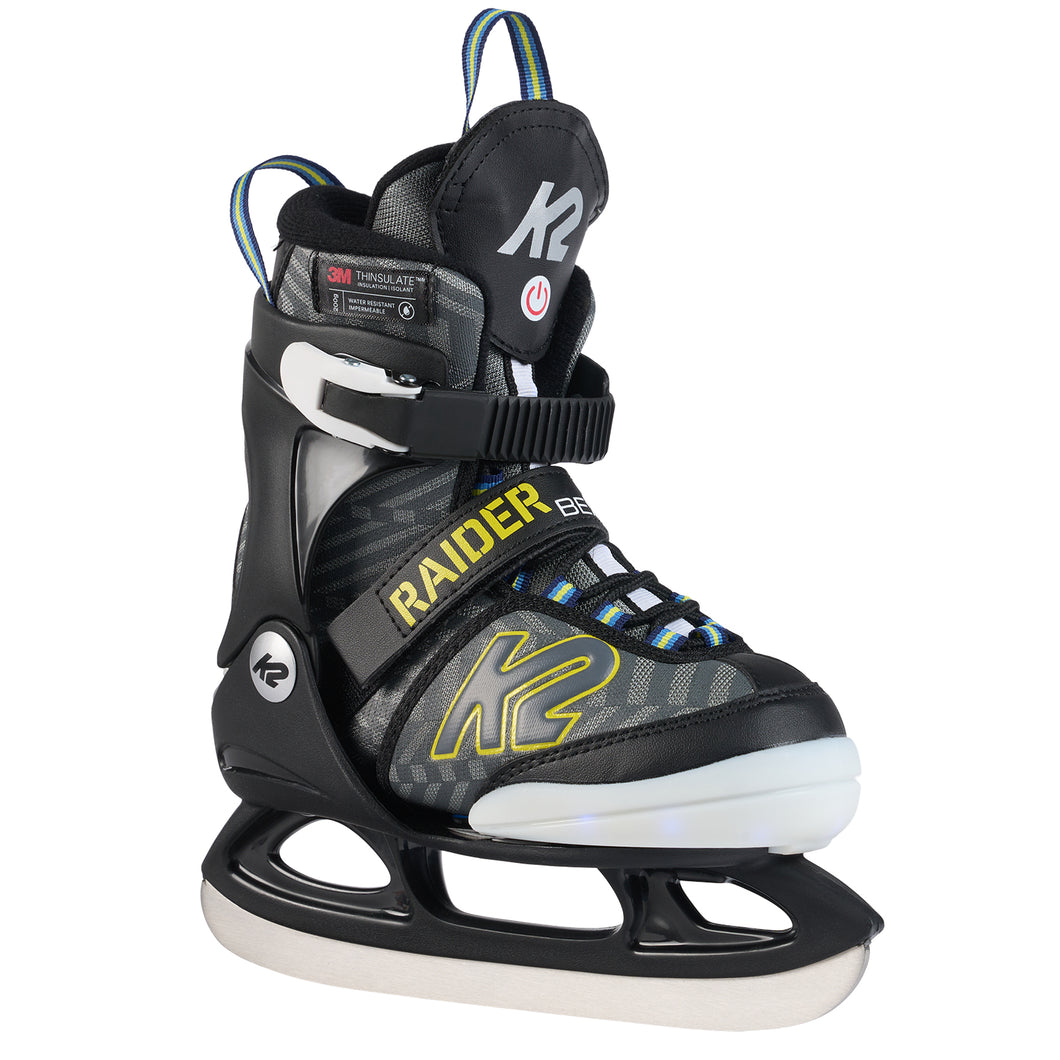 K2 Raider Beam Boys Adjustable Ice Skates - Gray/Yellow/8-12