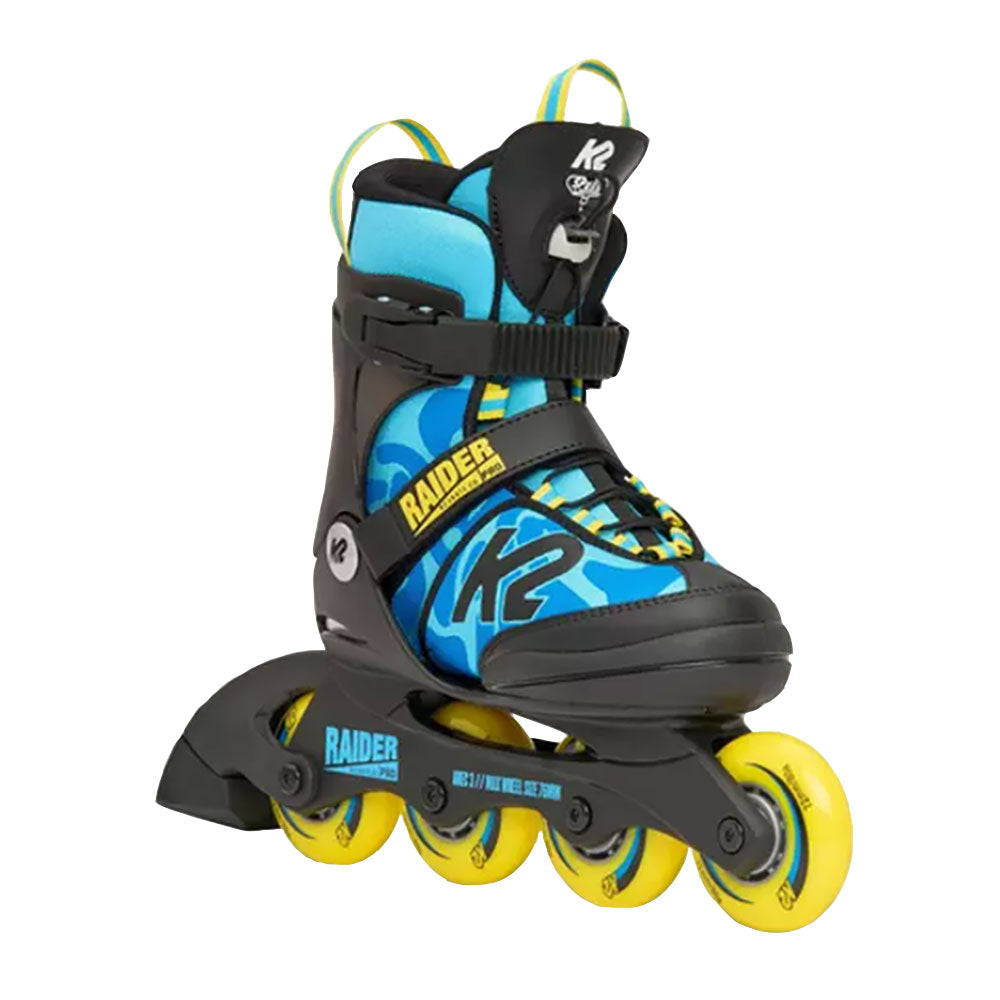 K2 Raider Pro Pack Boys Adjustable Inline Skates - Blue/Yellow/4-8