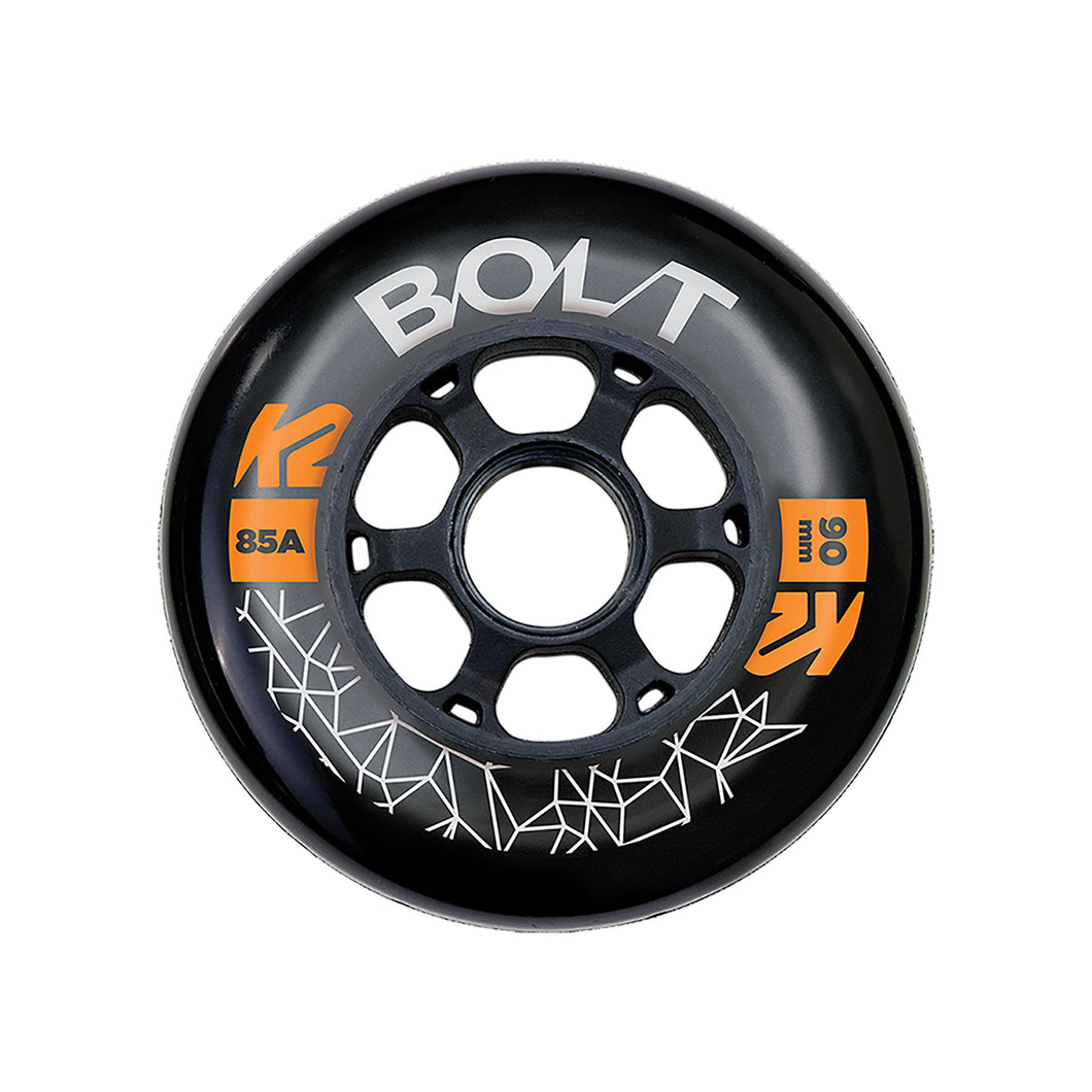 K2 Bolt 90-85-ILQ9 Inline Skate Wheels - 8 Pack - Black