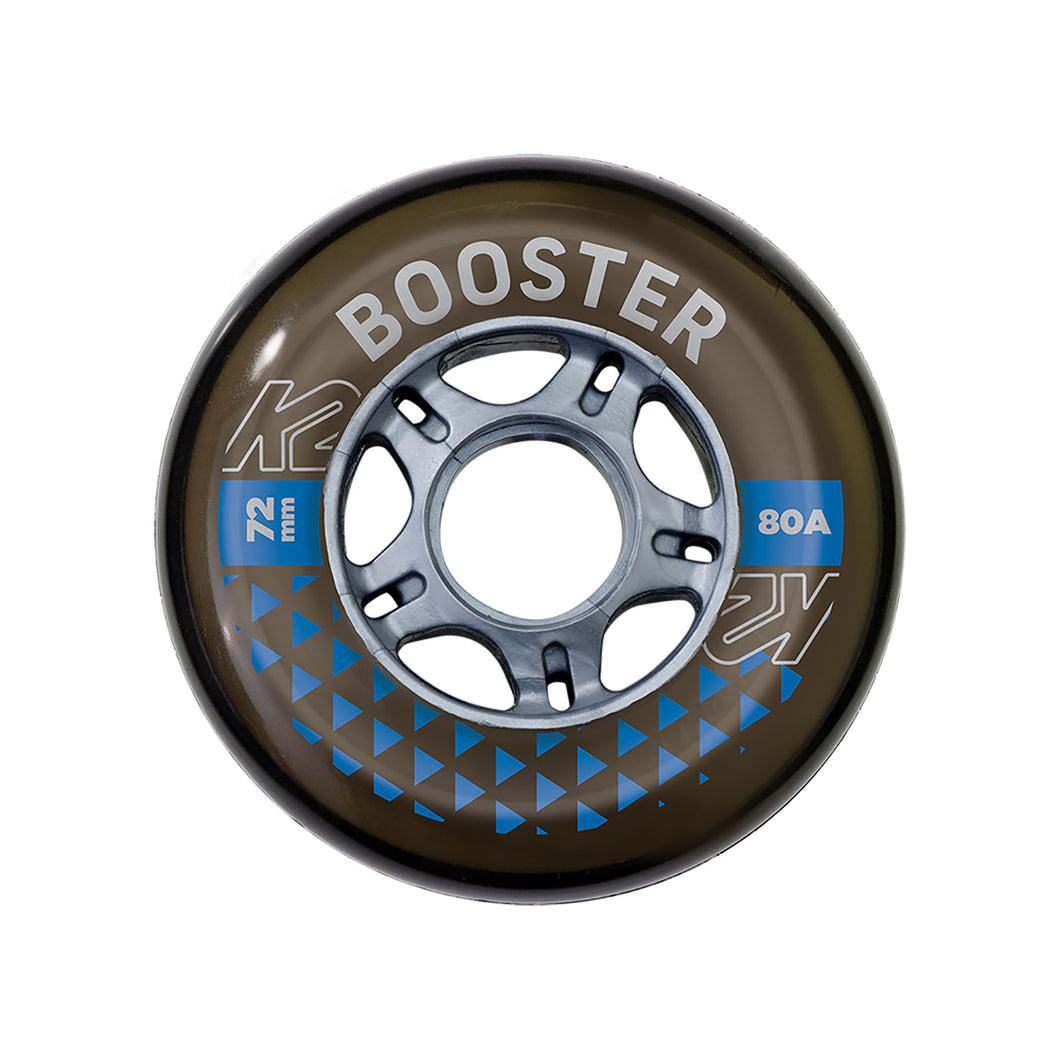 K2 Booster 72mm/80A Inline Skate Wheels - 4 Pack - Smoke