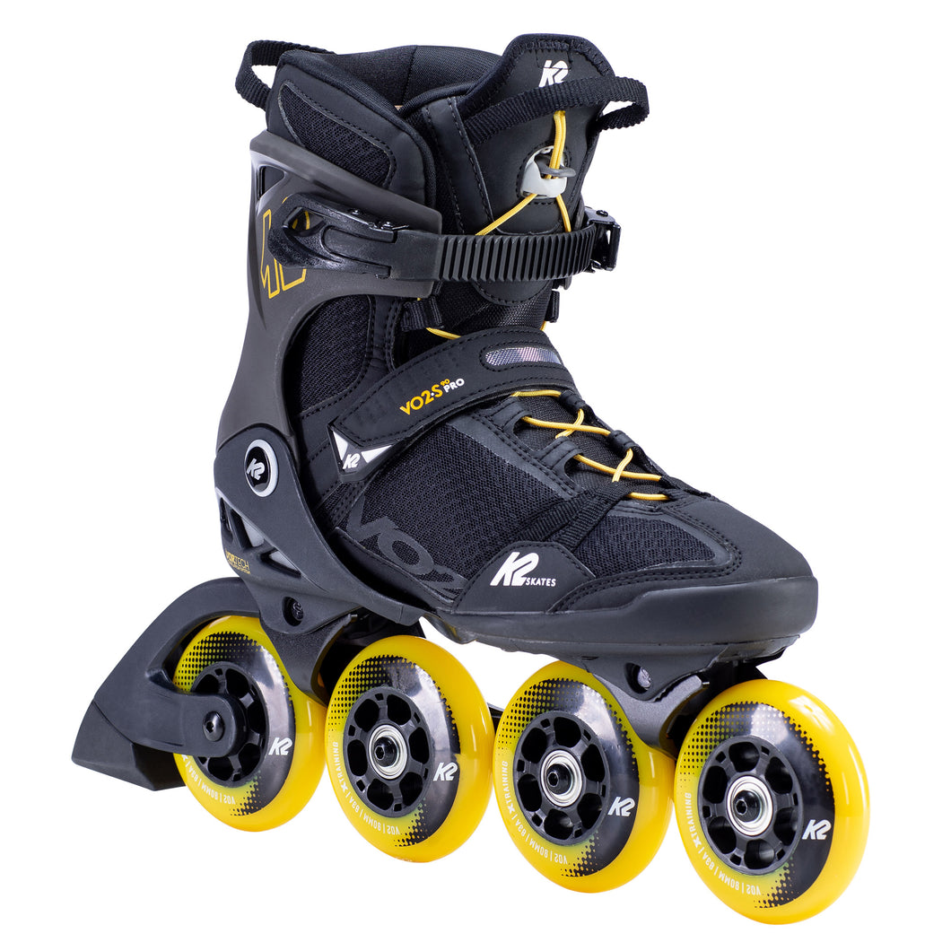 K2 VO2 S 90 Pro Mens Inline Skates 30512 - Black/Yellow/8.0