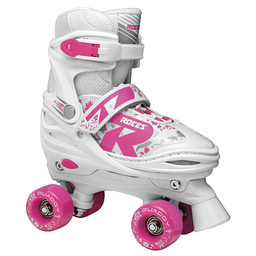 Roces Quaddy 2.0 Adjustable G Roller Skates 30520 - 5-8/White/Pink