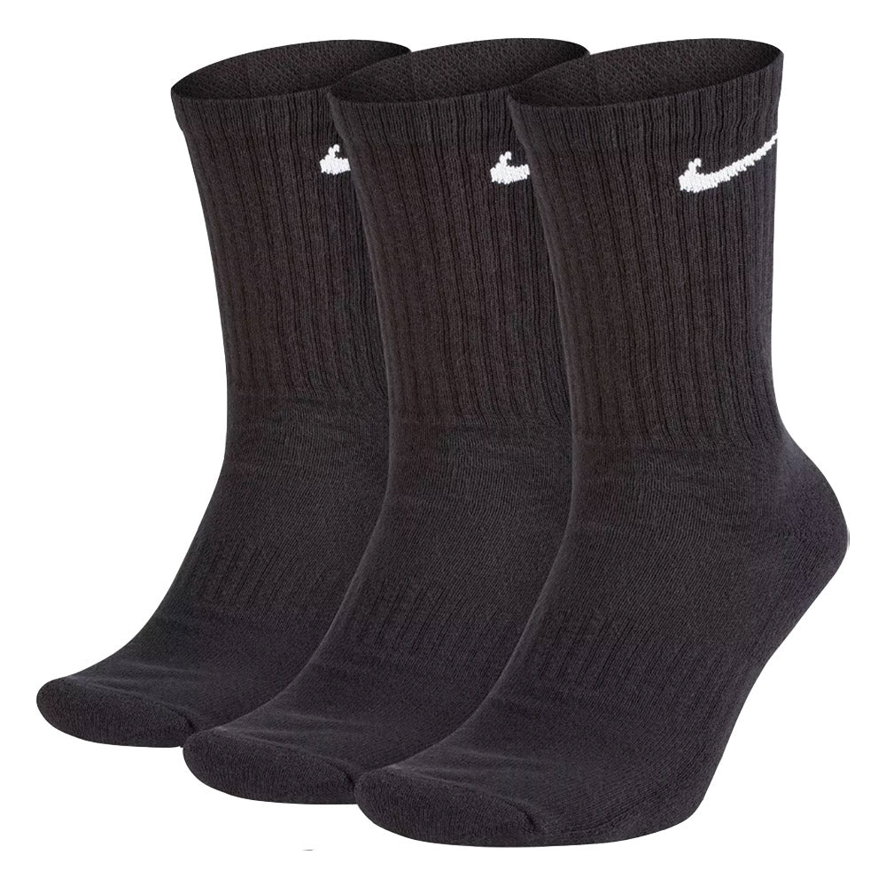 Nike Everyday Lightweight 3-Pack Mens Crew Socks - Black/White/L