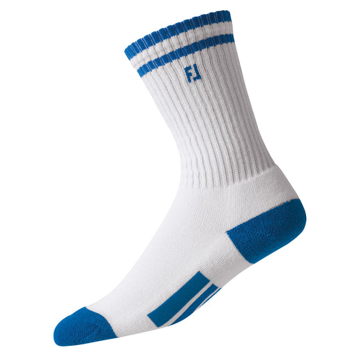 FootJoy ProDry Junior Crew Socks - WHITE/BLUE 143