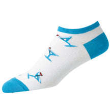 
                        
                          Load image into Gallery viewer, FootJoy ComfortSof Martini Print Low Cut Socks - Blue
                        
                       - 1